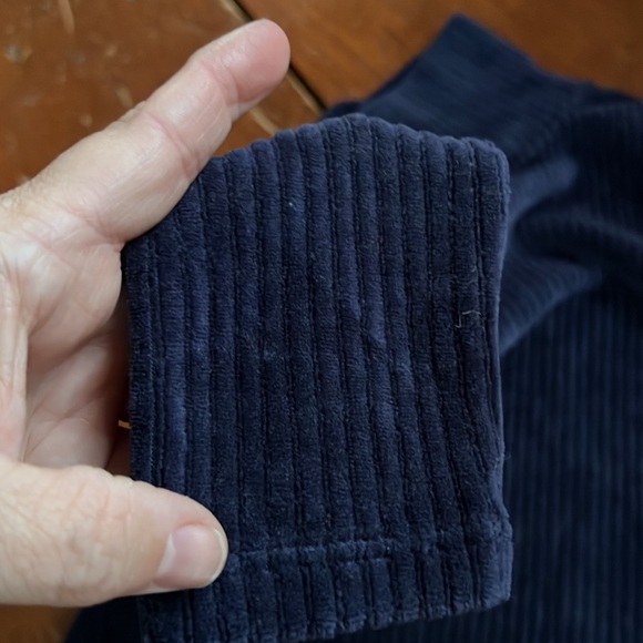 Navy blue ribbed corduroy style dress - Picture 2 of 5